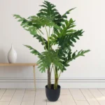 Faux Lush Philodendron Plant With Pot - 4 Feet