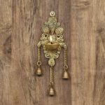 Ethnic Decorative Diya With Bells Wall Hanging