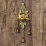 Ethnic Decorative Diya With Bells Wall Hanging - Image 3