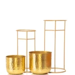 Milara Allure Hammered Planter (Gold) - Set Of Two - Image 3